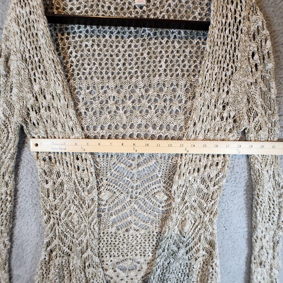 Mossimo Open Front Cardigan Womens XL/TG Beige Knitwear Long Sleeve‎ BohoChic - Picture 2 of 6
